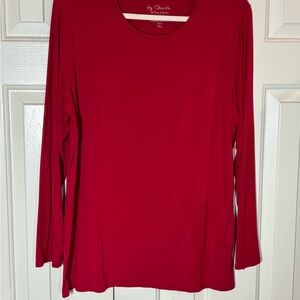 Chico's Vibrant Red Long Sleeve Blouse